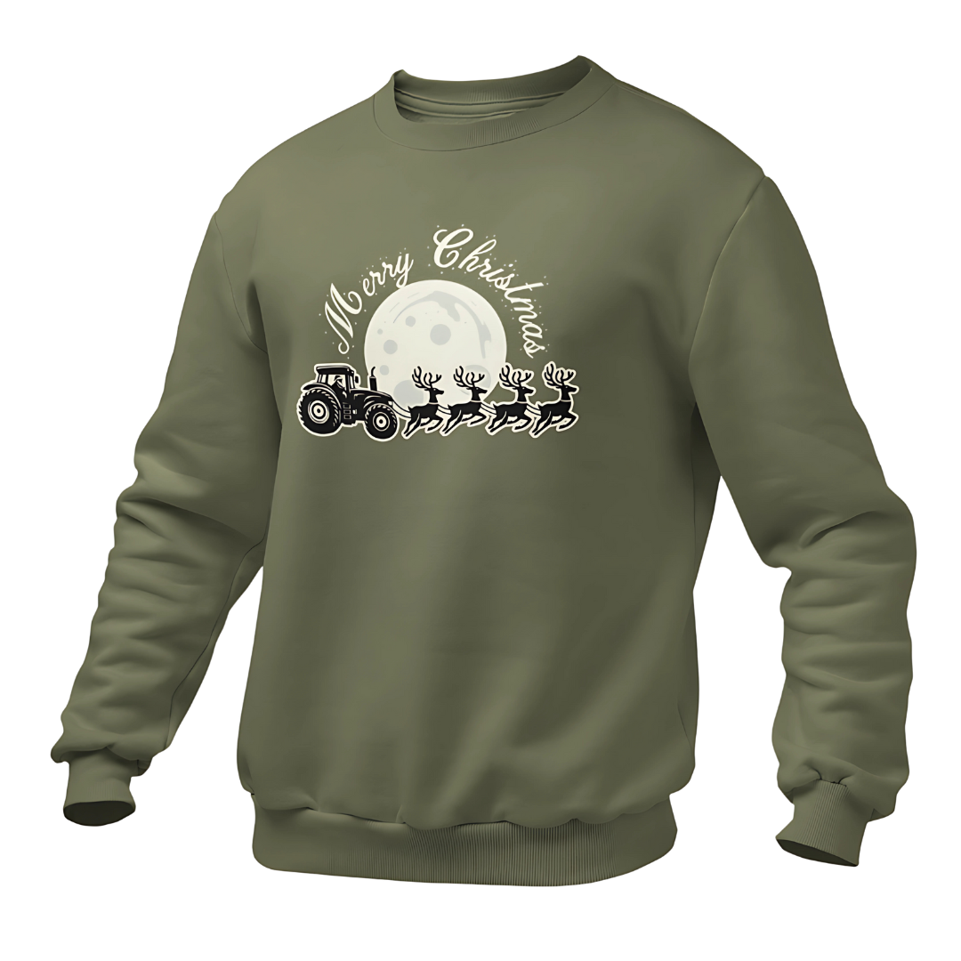 Merry Christmas Traktor mit Rentieren | Premium Sweater