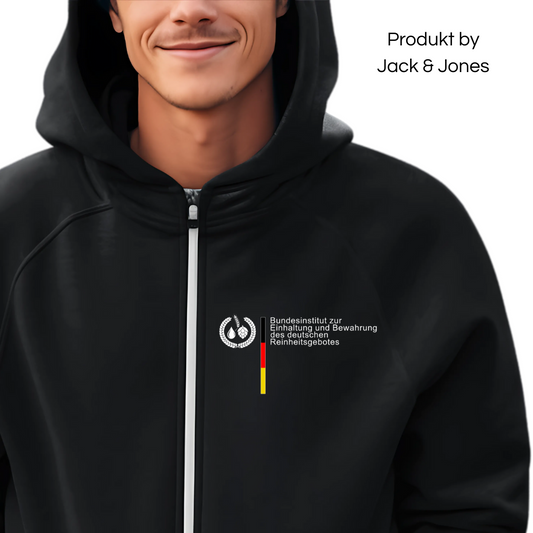 Bundesinstitut deutsches Reinheitsgebot Brustdruck | Premium Zip Hoodie