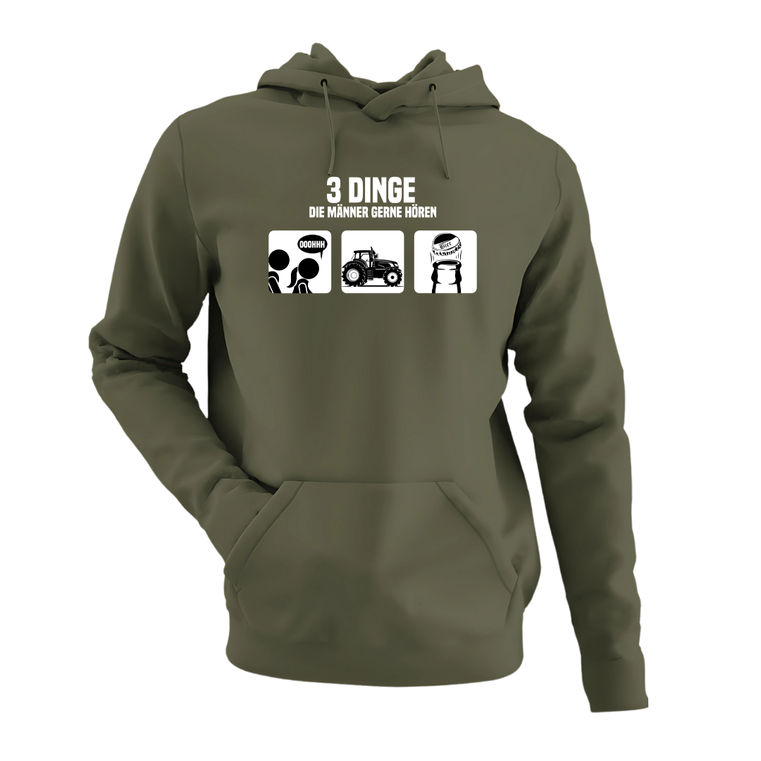 3 Dinge, die Männer gerne hören | Premium Hoodie