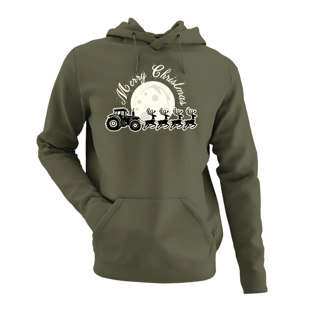 Merry Christmas Traktor mit Rentieren | Premium Hoodie