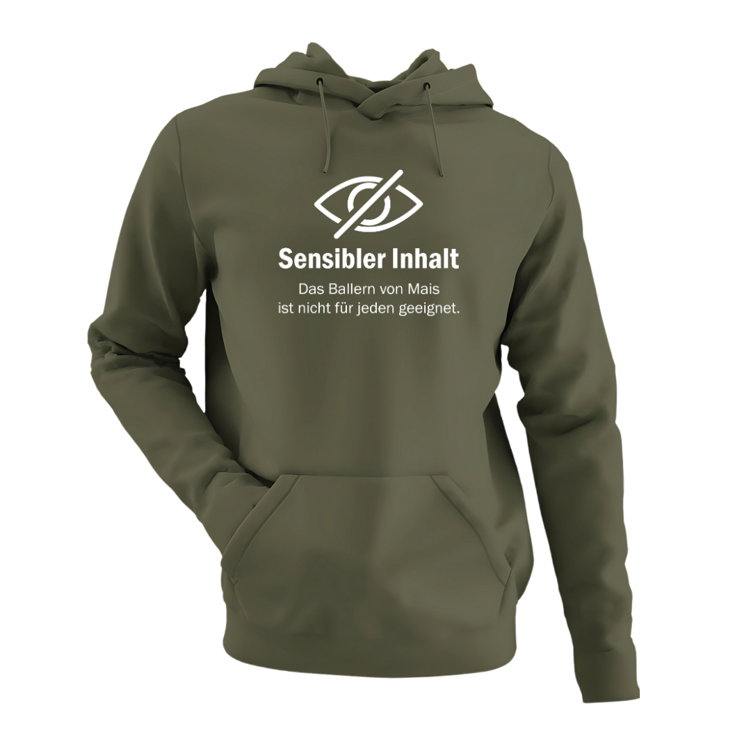 "Sensibler Inhalt" Mais ballern | Premium Hoodie