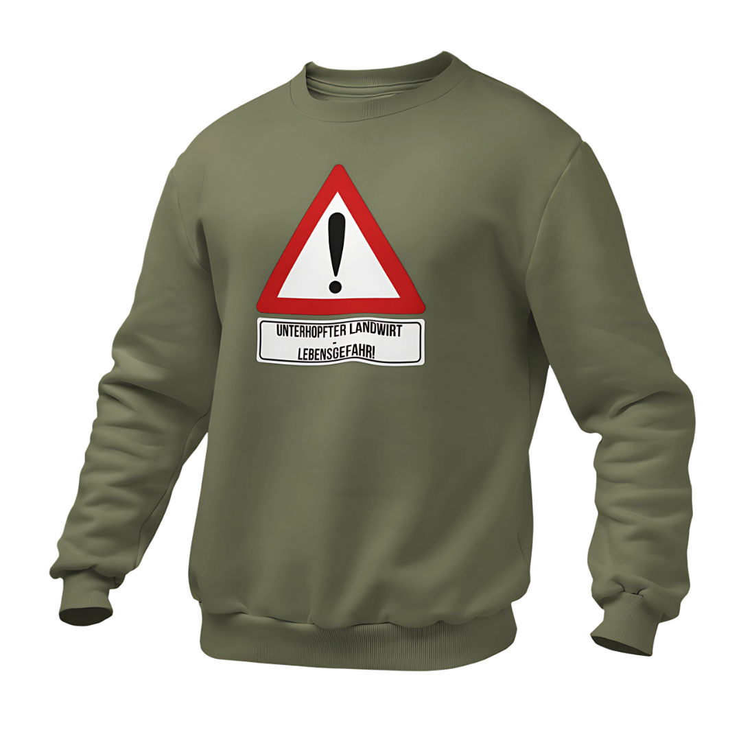 Lebensgefahr! Unterhopfter Landwirt | Premium Sweater