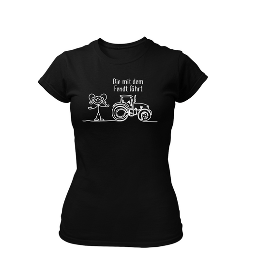 Die mit dem Fendt fährt | Premium T Shirt Frauen