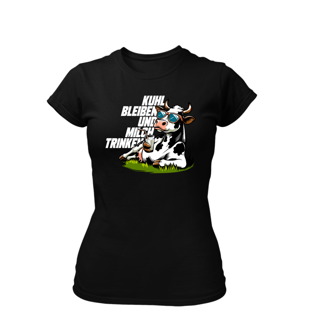 Kuhl bleiben und Milch trinken | Premium T Shirt Frauen