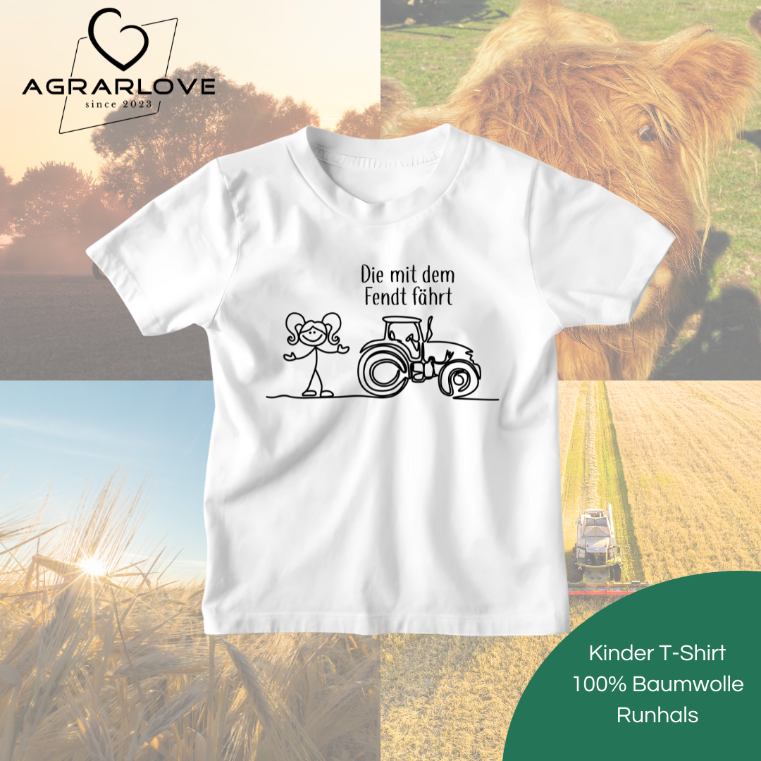 Die mit dem Fendt fährt | T Shirt Kinder