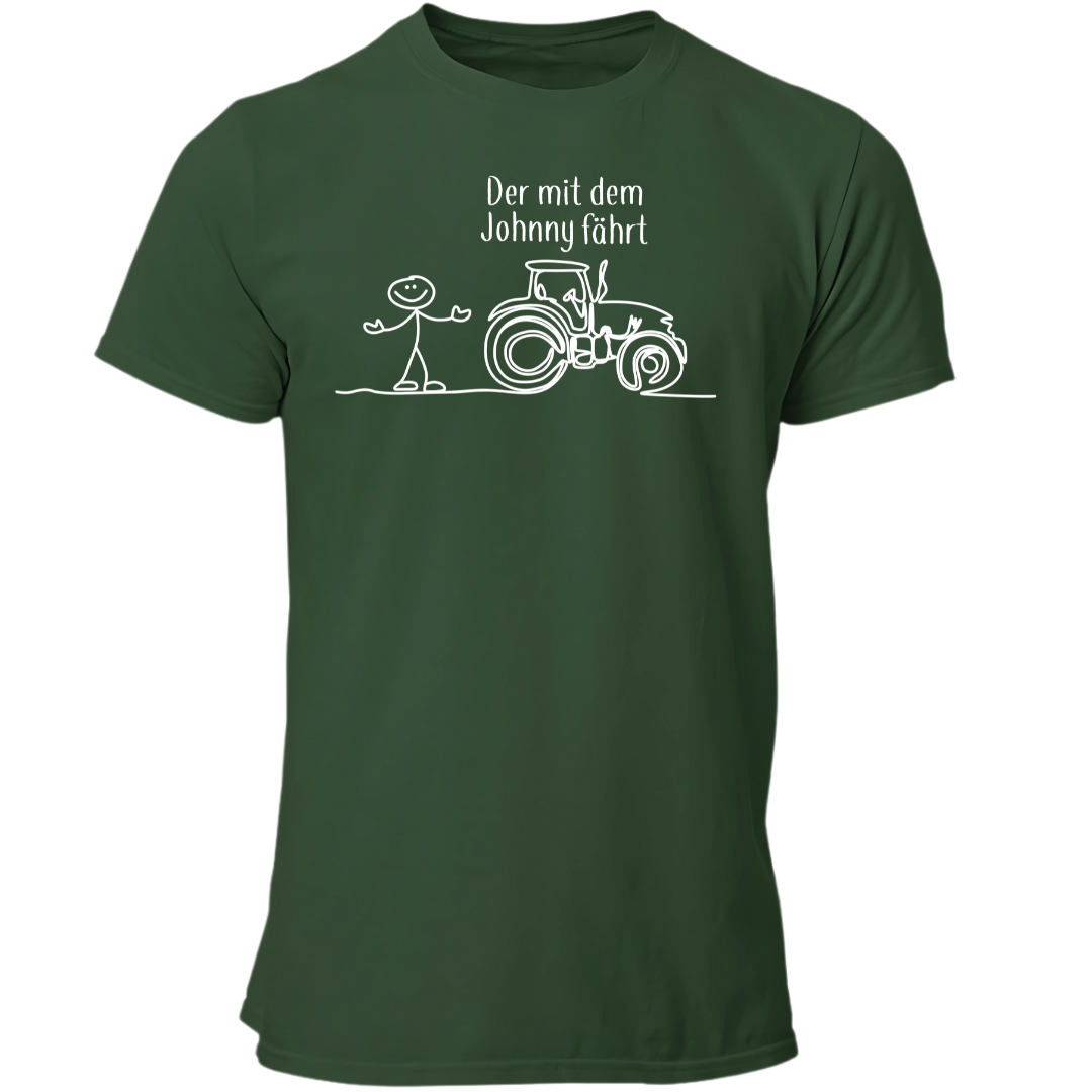 Der mit dem Johnny fährt | Premium T Shirt