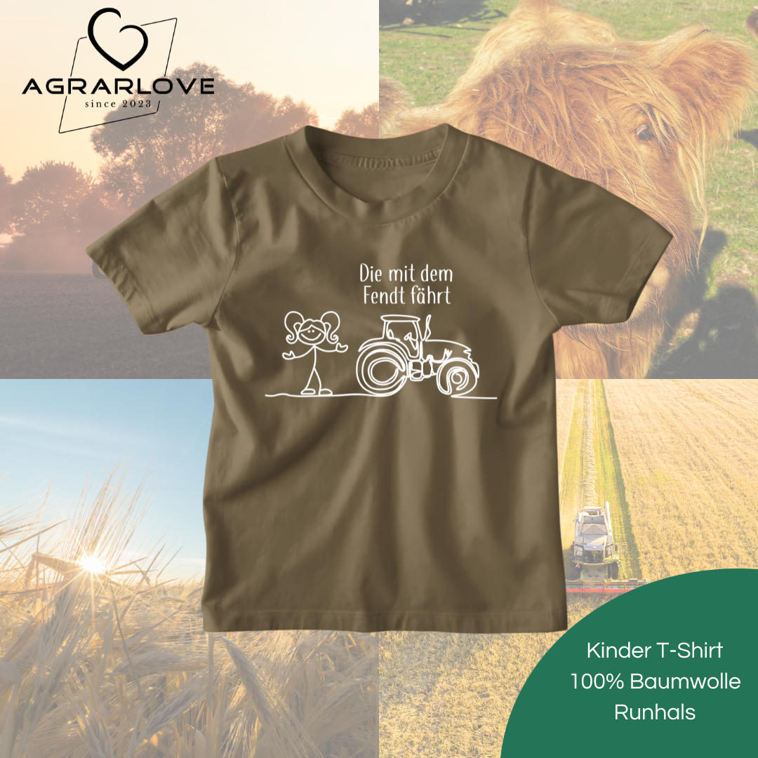 Die mit dem Fendt fährt | T Shirt Kinder