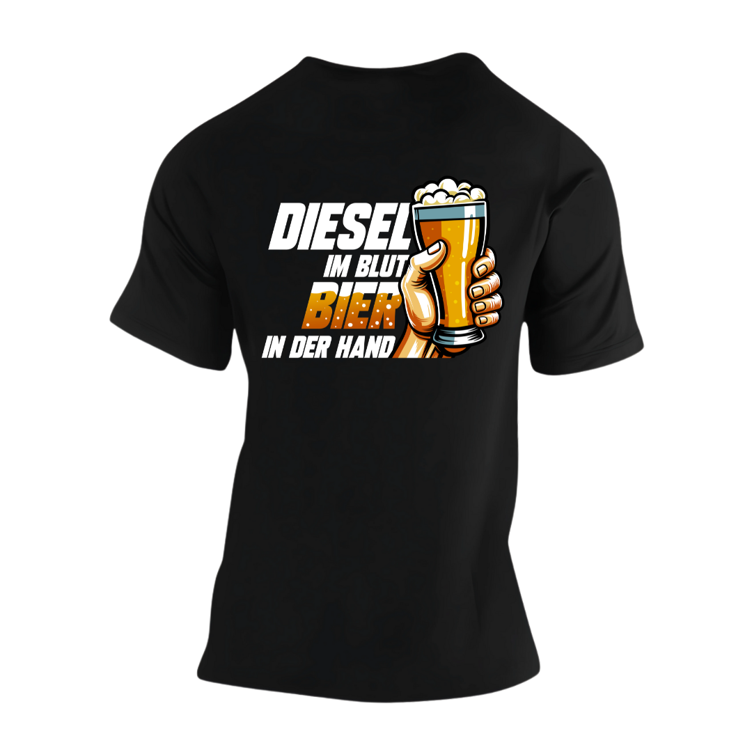 Diesel im Blut Bier in der Hand Rückseite | Premium T Shirt