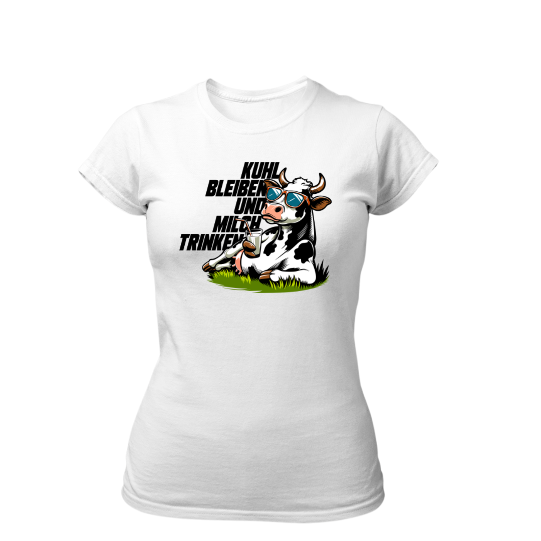 Kuhl bleiben und Milch trinken | Premium T Shirt Frauen