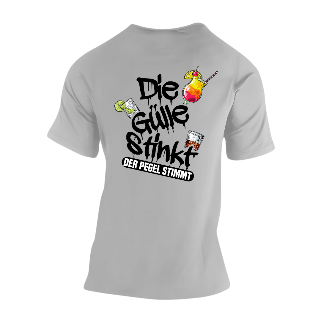 Die Gülle stinkt, der Pegel stimmt Rückseite | Premium T Shirt