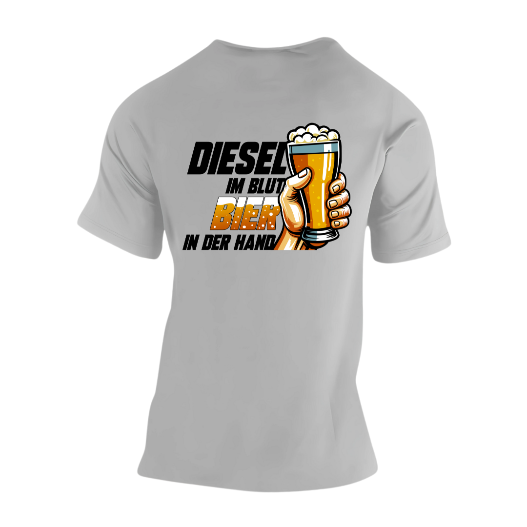 Diesel im Blut Bier in der Hand Rückseite | Premium T Shirt