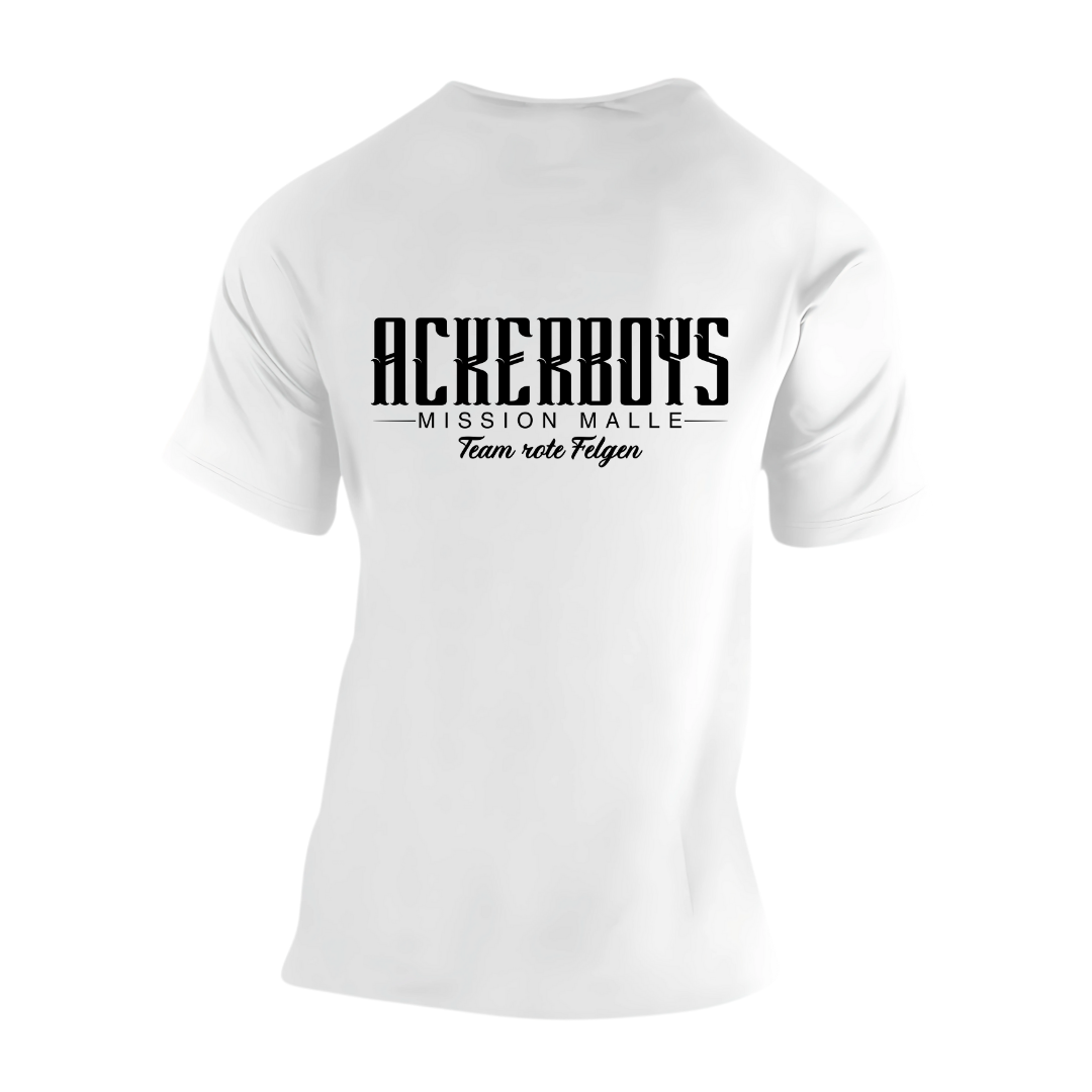 Ackerboys Team Rote Felgen Rückseite | Premium T Shirt
