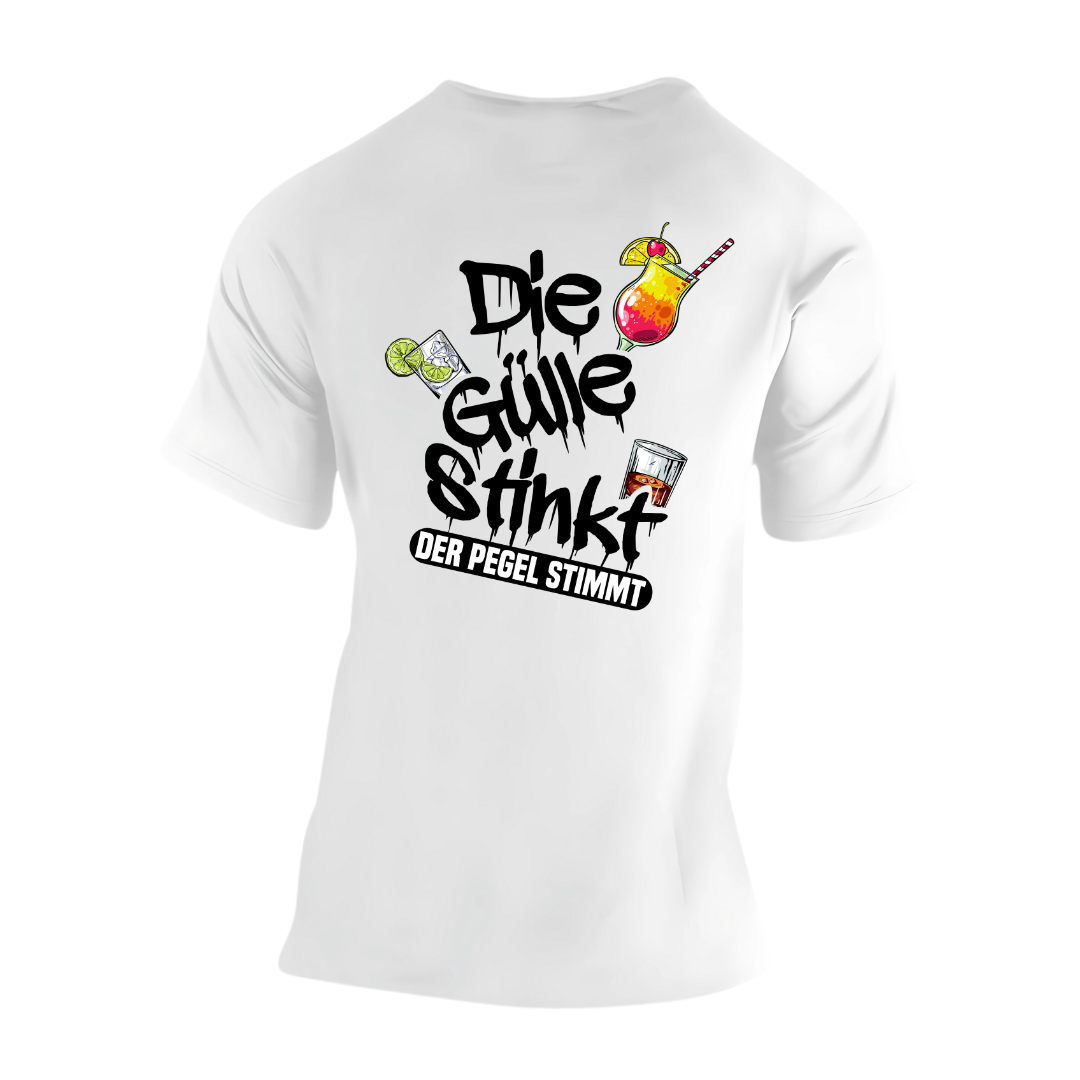 Die Gülle stinkt, der Pegel stimmt Rückseite | Premium T Shirt