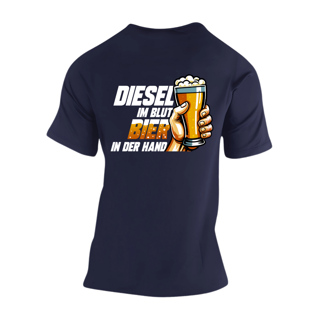 Diesel im Blut Bier in der Hand Rückseite | Premium T Shirt