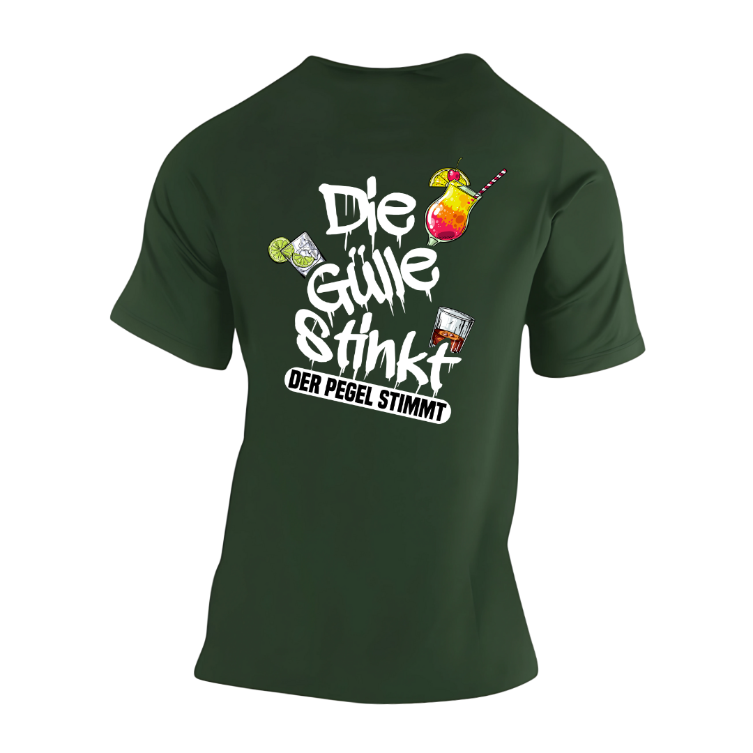 Die Gülle stinkt, der Pegel stimmt Rückseite | Premium T Shirt