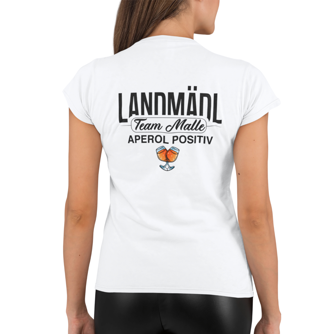Landmädl Team Malle Aperol positiv Rückseite | Premium T Shirt Frauen