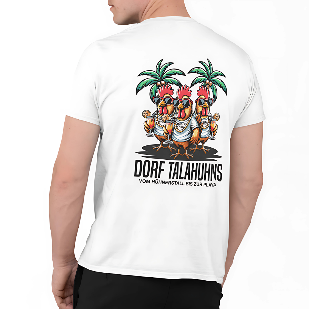 Dorf Talahuhns Vom Hühnerstall bis zur Playa Rückseite | Premium T Shirt