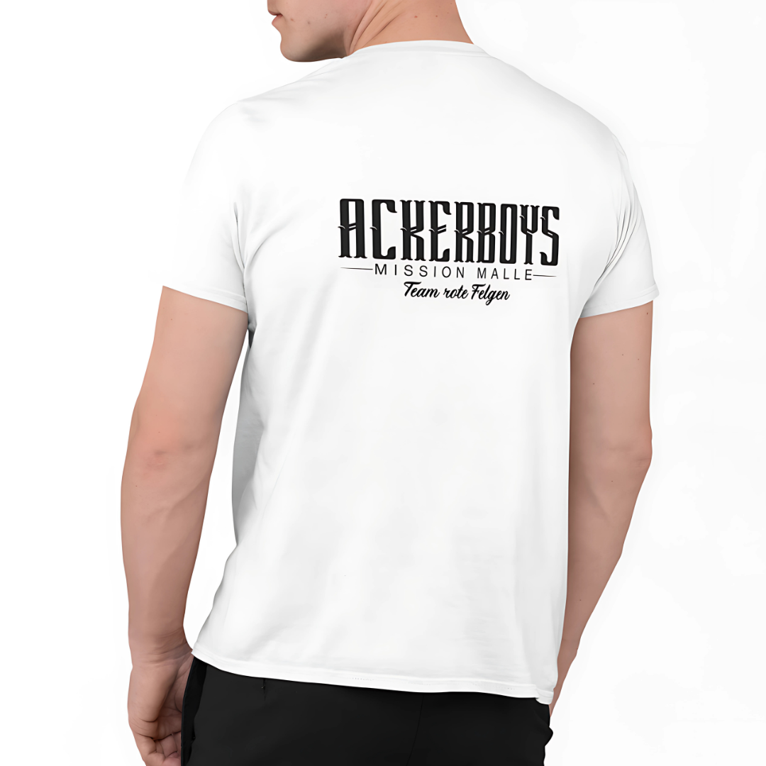 Ackerboys Team Rote Felgen Rückseite | Premium T Shirt