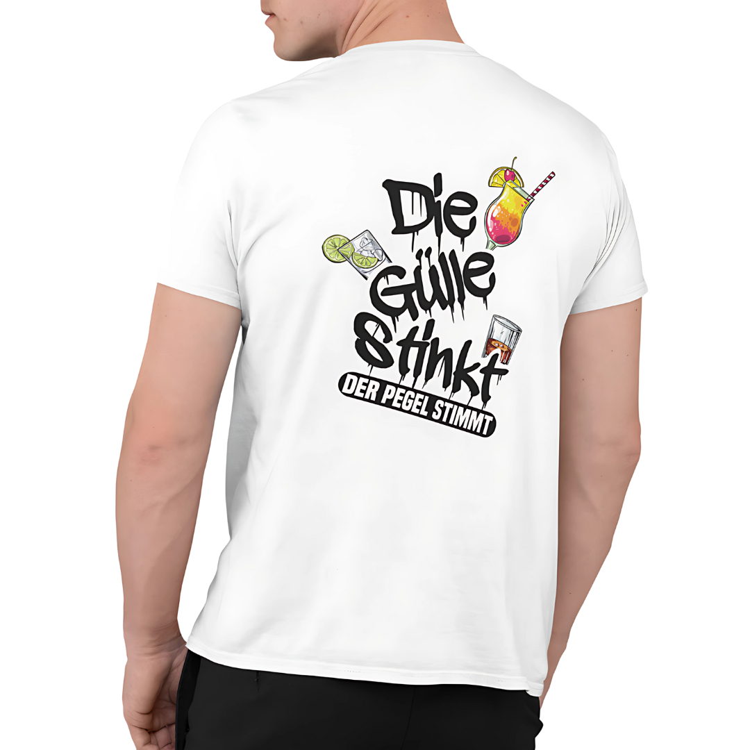 Die Gülle stinkt, der Pegel stimmt Rückseite | Premium T Shirt
