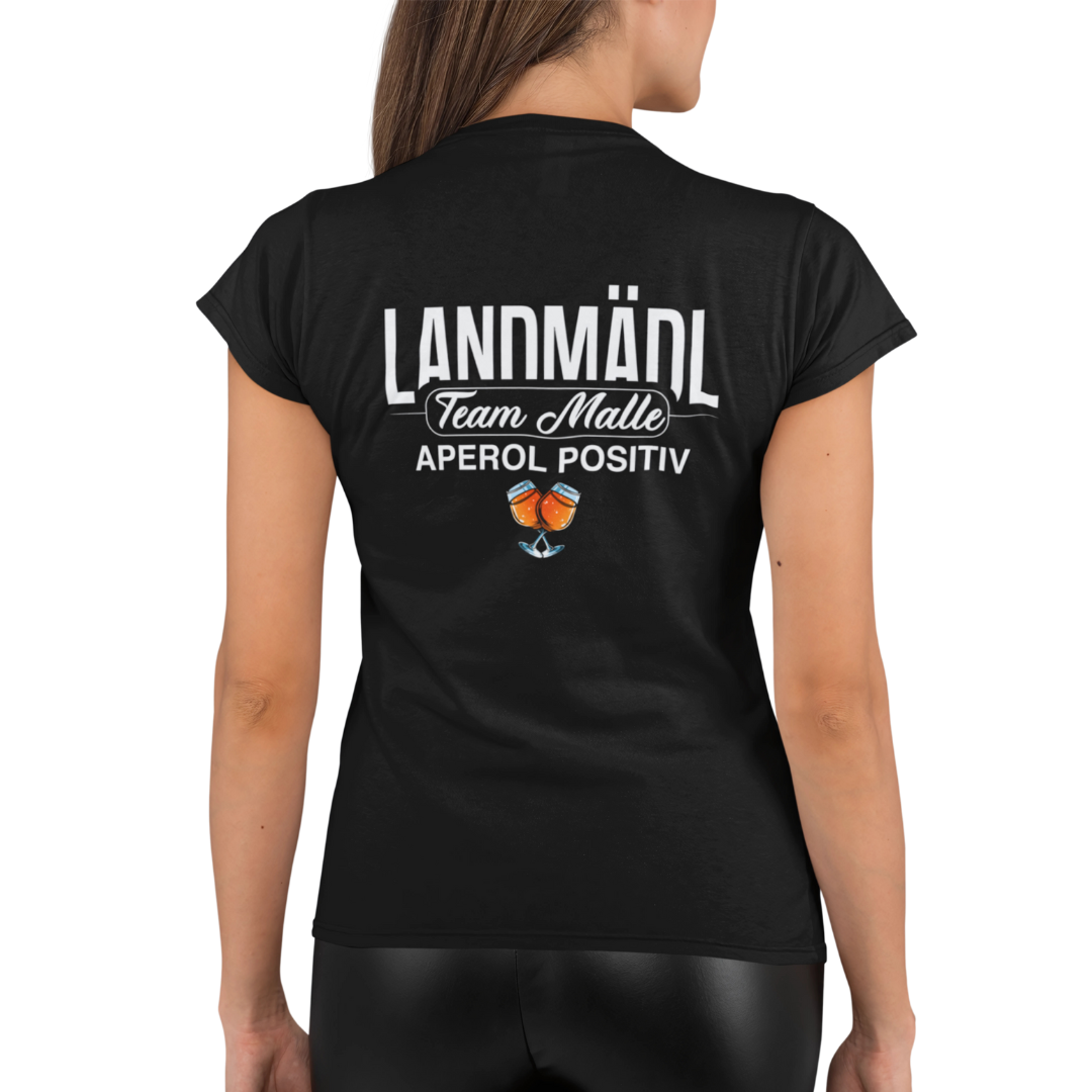 Landmädl Team Malle Aperol positiv Rückseite | Premium T Shirt Frauen