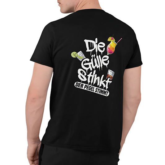 Die Gülle stinkt, der Pegel stimmt Rückseite | Premium T Shirt