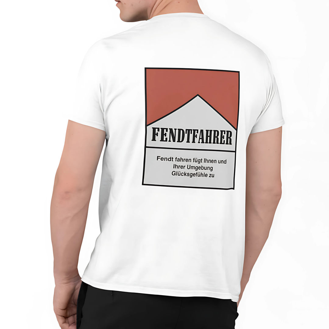 Fendtfahrer Glücksgefühle Zigaretten Motiv Rückseite | Premium T Shirt