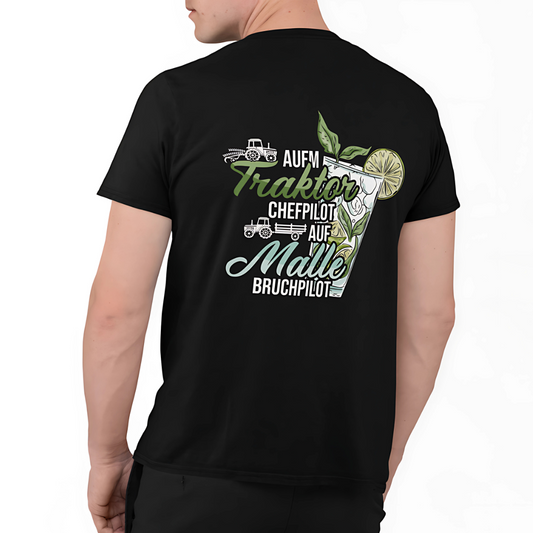 Auf Malle Bruchpilot Rückseite | Premium T Shirt