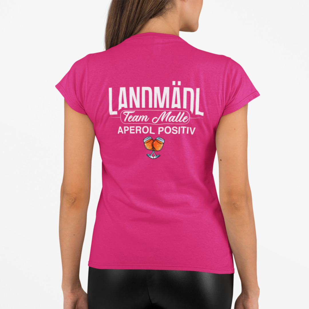 Landmädl Team Malle Aperol positiv Rückseite | Premium T Shirt Frauen