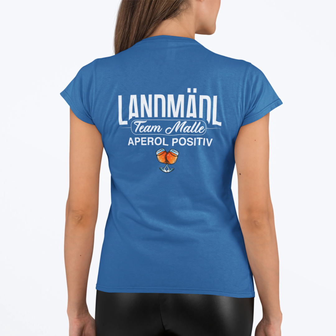 Landmädl Team Malle Aperol positiv Rückseite | Premium T Shirt Frauen