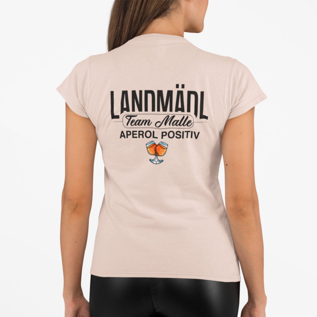Landmädl Team Malle Aperol positiv Rückseite | Premium T Shirt Frauen