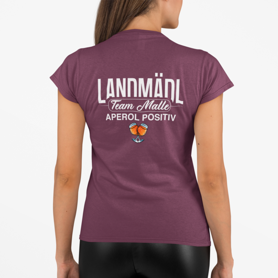 Landmädl Team Malle Aperol positiv Rückseite | Premium T Shirt Frauen