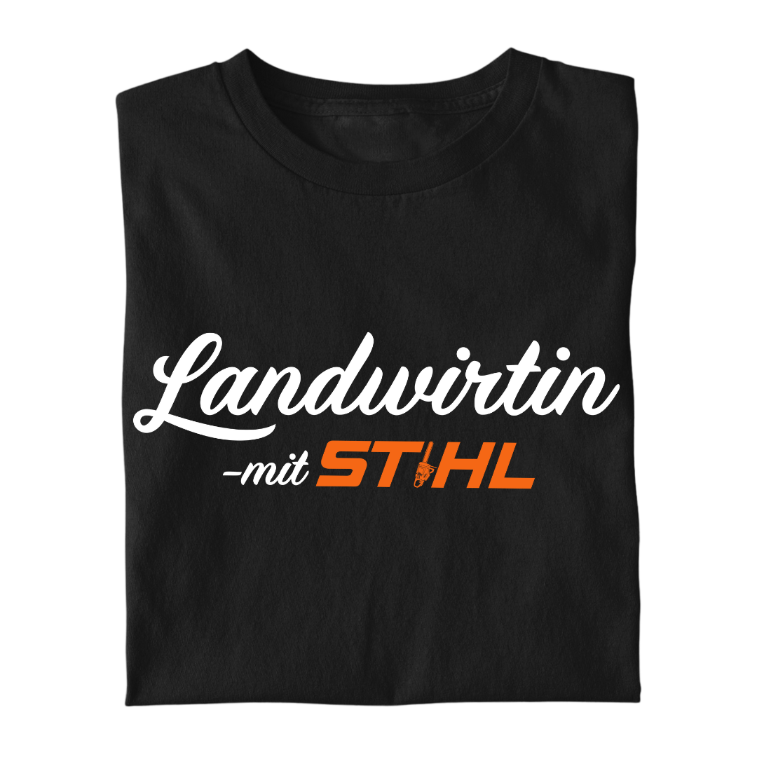 Landwirtin mit Stihl | Premium T Shirt