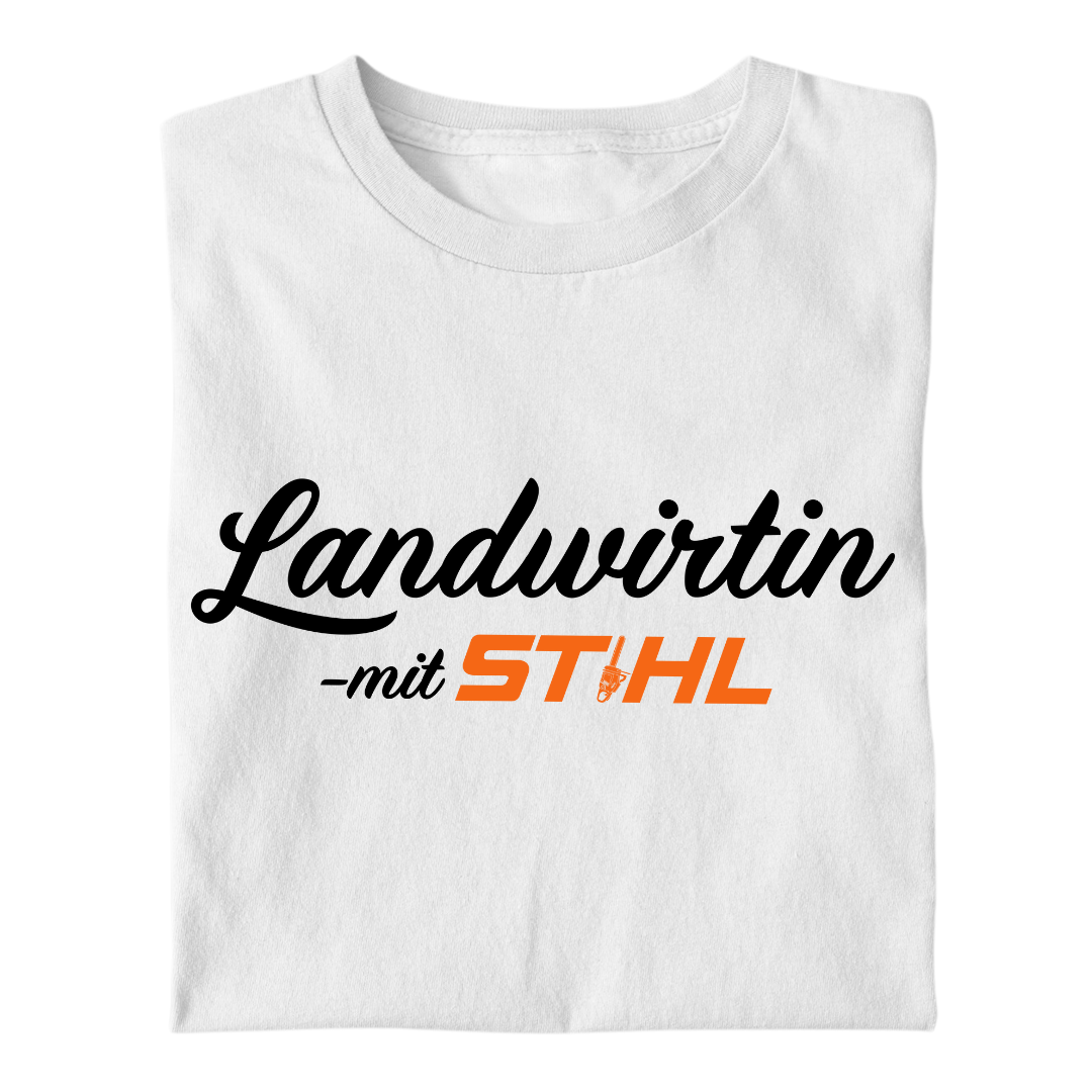Landwirtin mit Stihl | Premium T Shirt