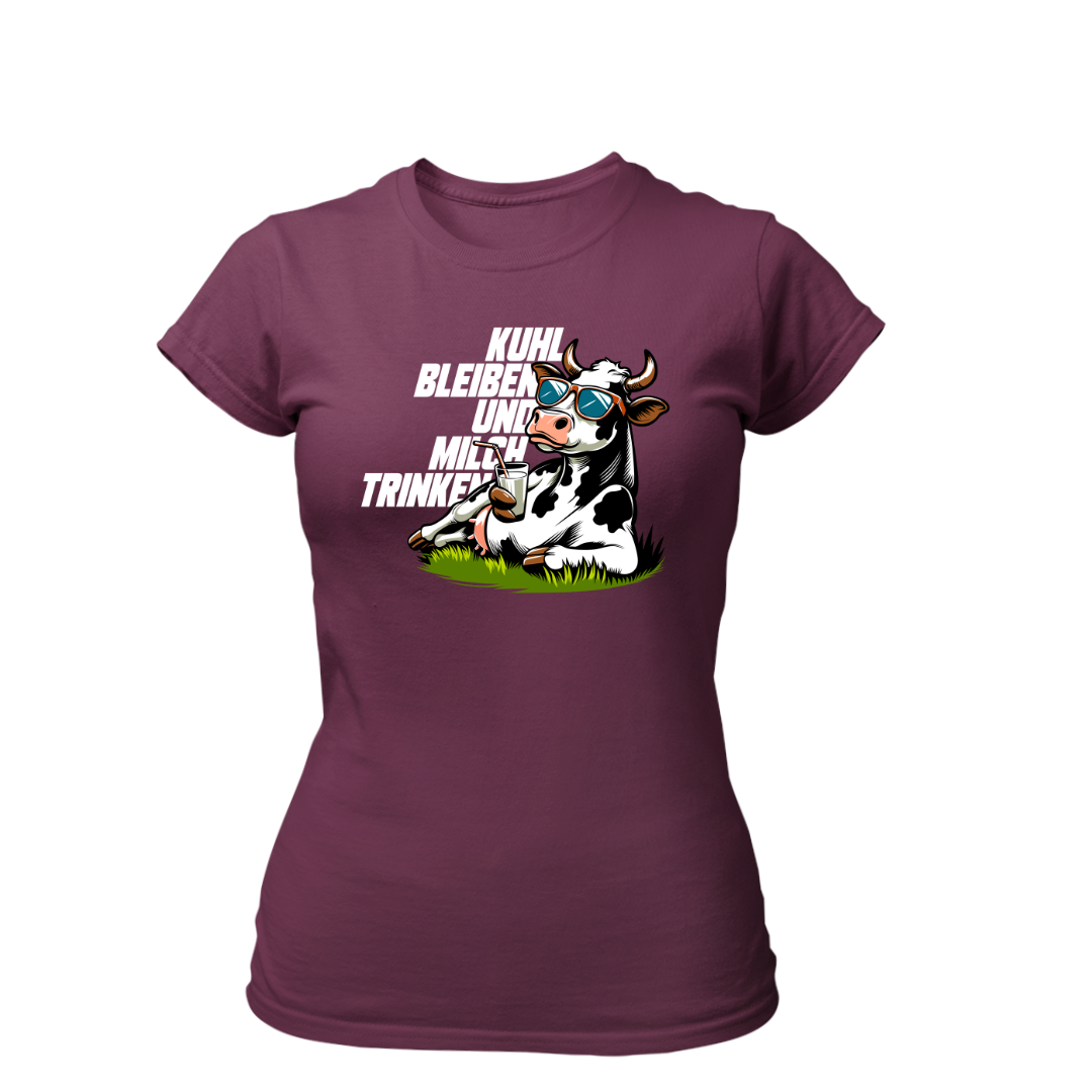 Kuhl bleiben und Milch trinken | Premium T Shirt Frauen