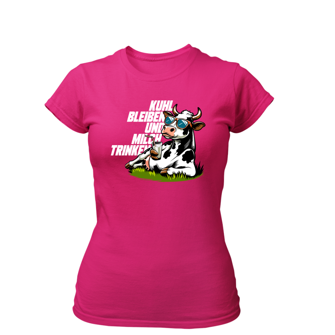 Kuhl bleiben und Milch trinken | Premium T Shirt Frauen