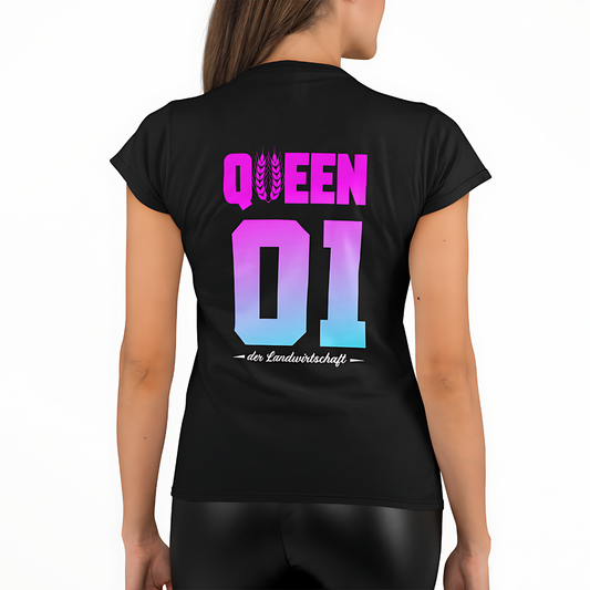 QUEEN der Landwirtschaft Rückseite | Premium T Shirt Frauen