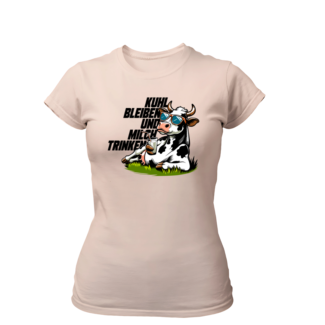 Kuhl bleiben und Milch trinken | Premium T Shirt Frauen