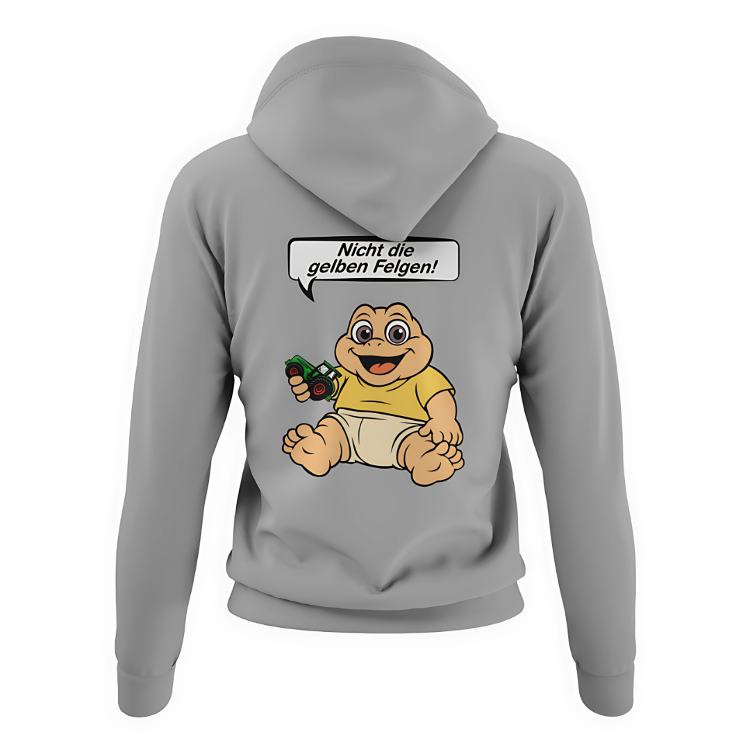 Nicht die Gelben Felgen Dinobaby Rückseite | Premium Hoodie