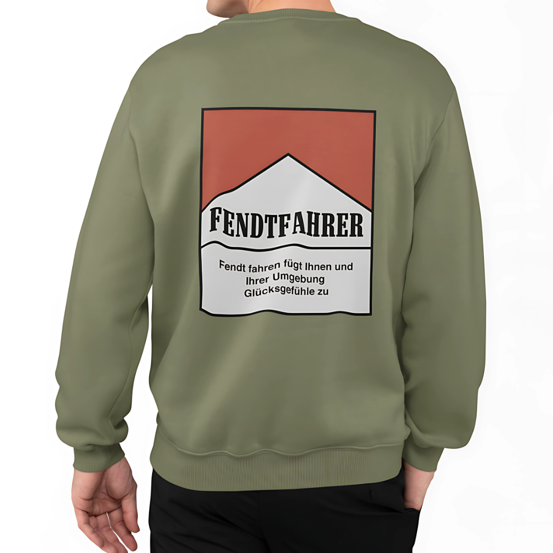 Fendtfahrer Glücksgefühle Zigaretten Motiv Rückseite | Premium Sweater