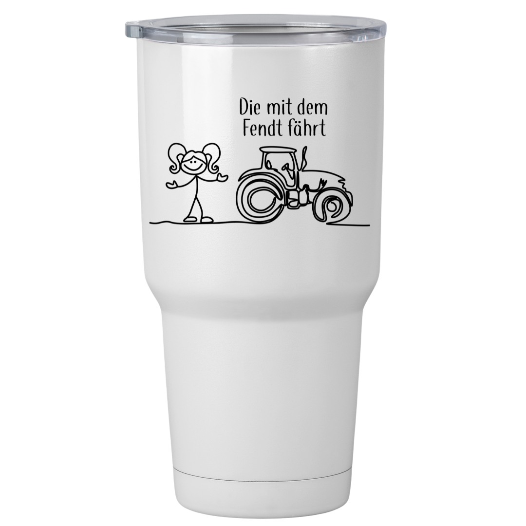 Die mit dem Fendt fährt | Thermobecher