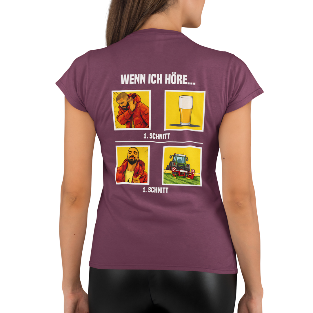 Wenn Ich höre 1 Schnitt Rückseite | Premium T Shirt Frauen