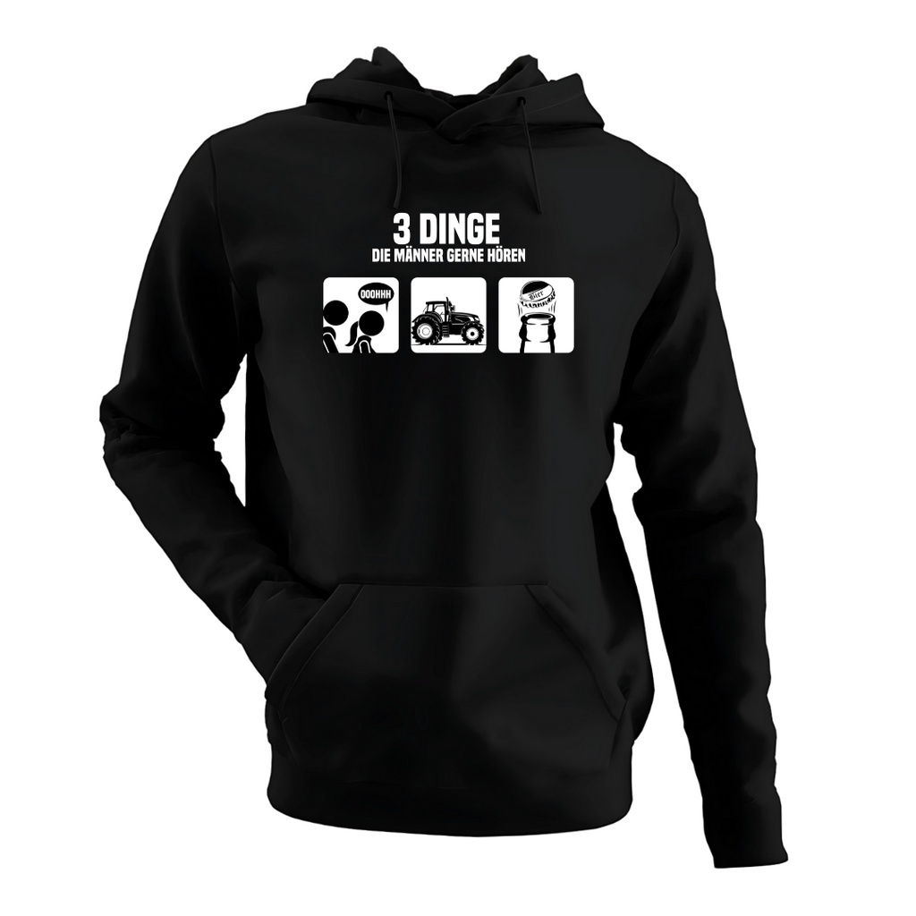3 Dinge, die Männer gerne hören | Premium Hoodie