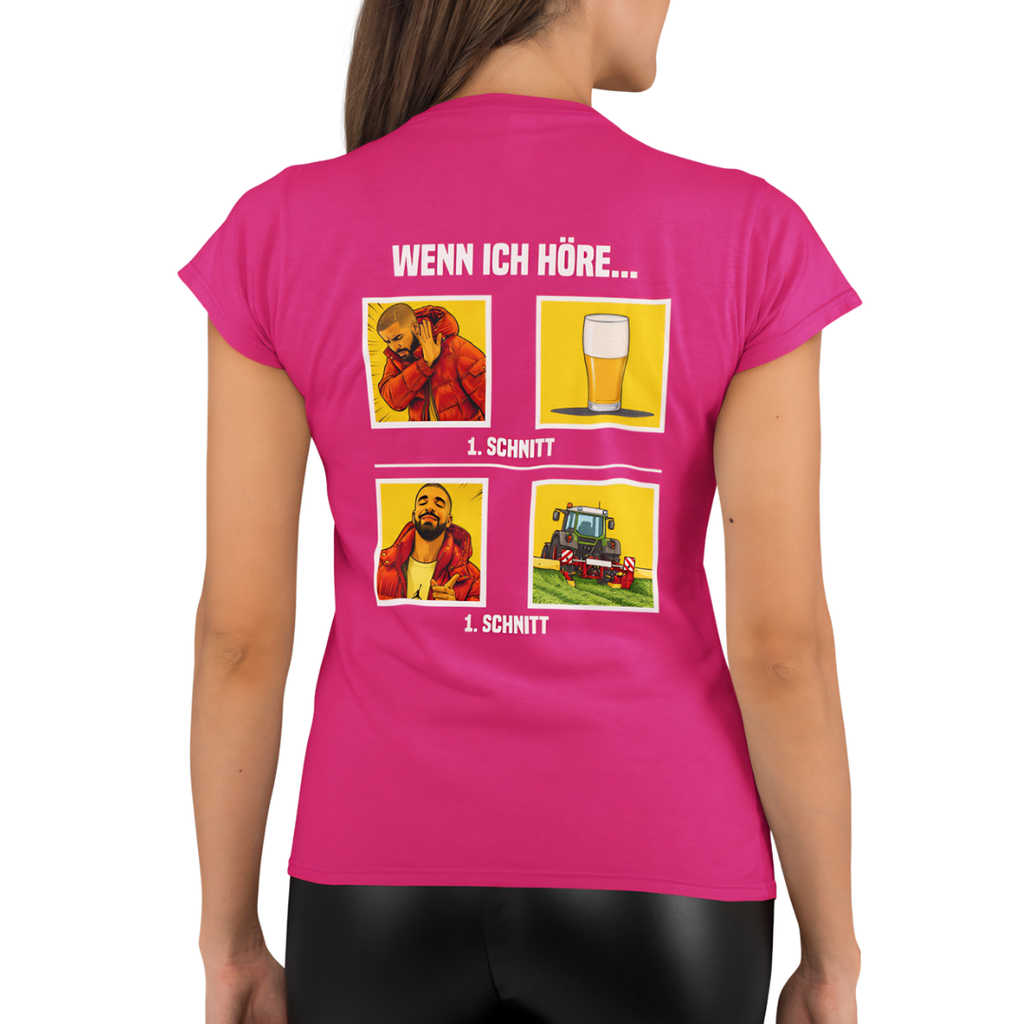 Wenn Ich höre 1 Schnitt Rückseite | Premium T Shirt Frauen