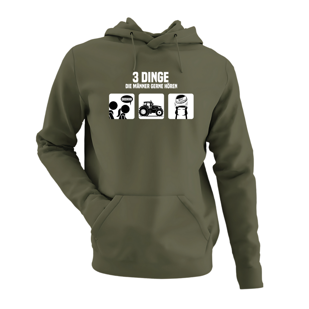3 Dinge, die Männer gerne hören | Premium Hoodie