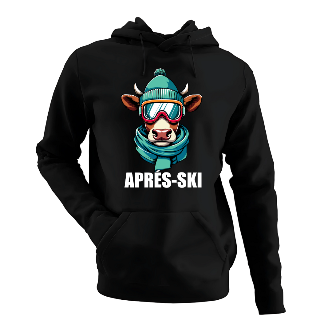 Apres Ski Kuh mit Skibrille | Premium Hoodie