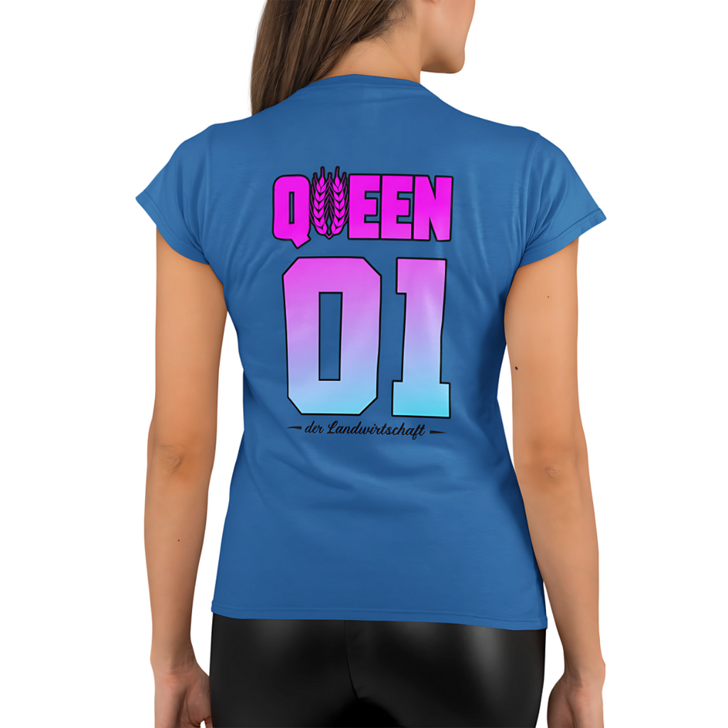 QUEEN der Landwirtschaft Rückseite | Premium T Shirt Frauen