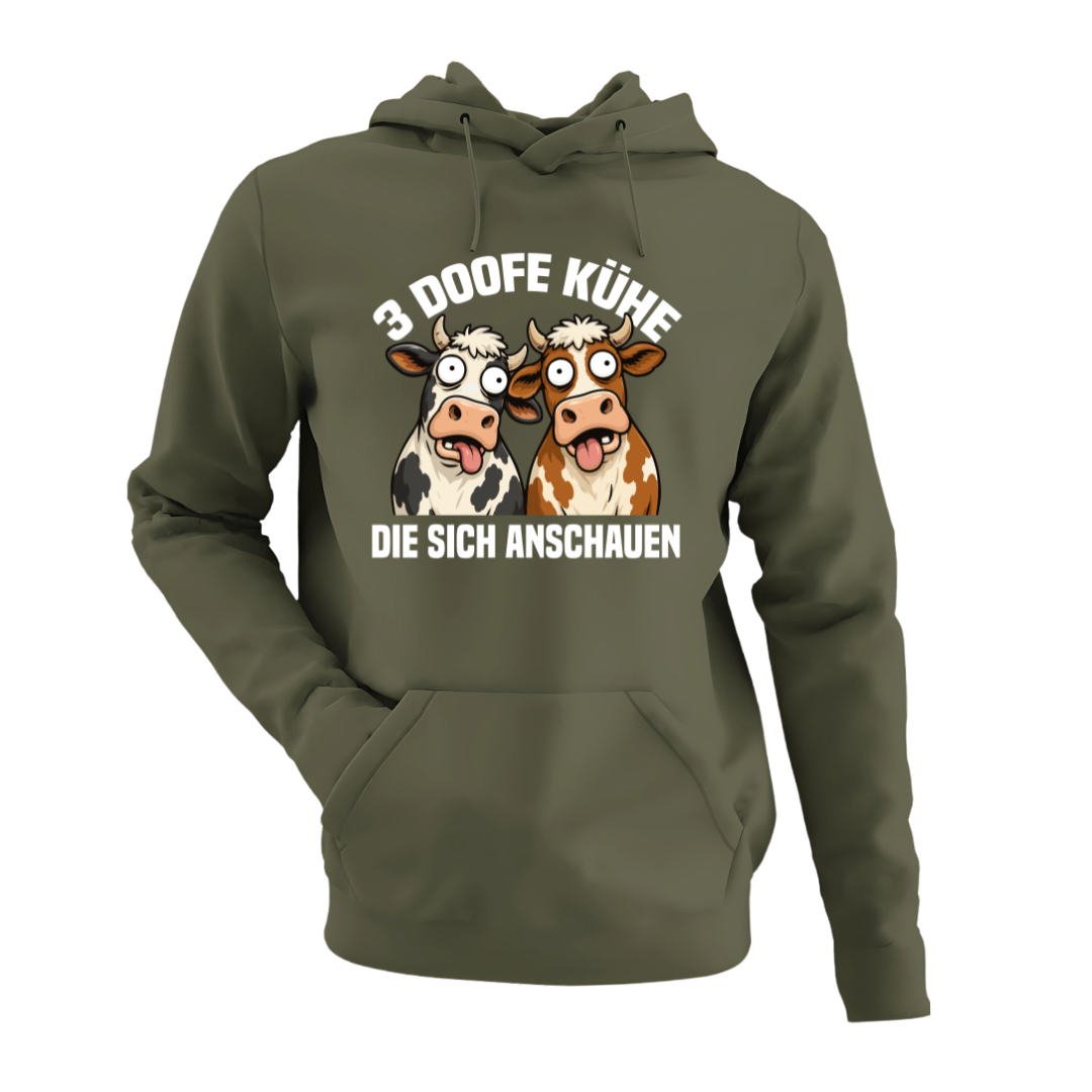 3 Doofe Kühe die sich anschauen | Classic Hoodie