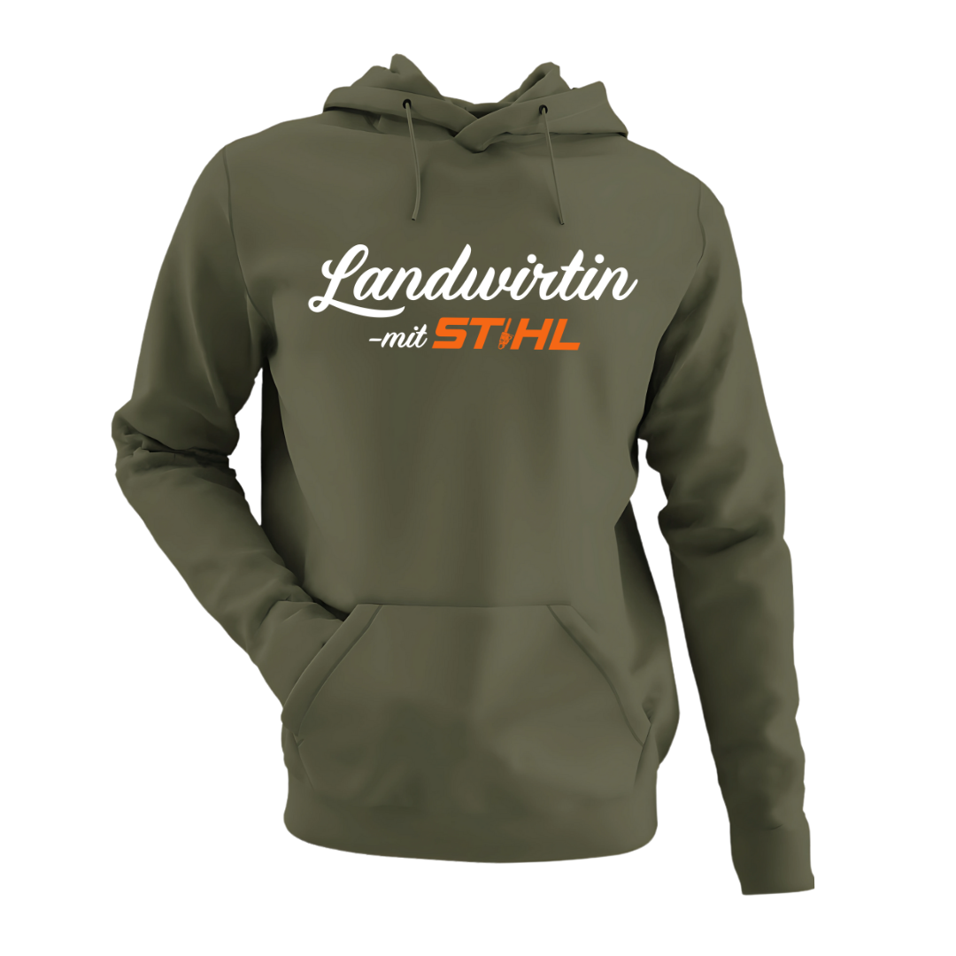 Landwirtin mit Stihl Premium - Hoodie