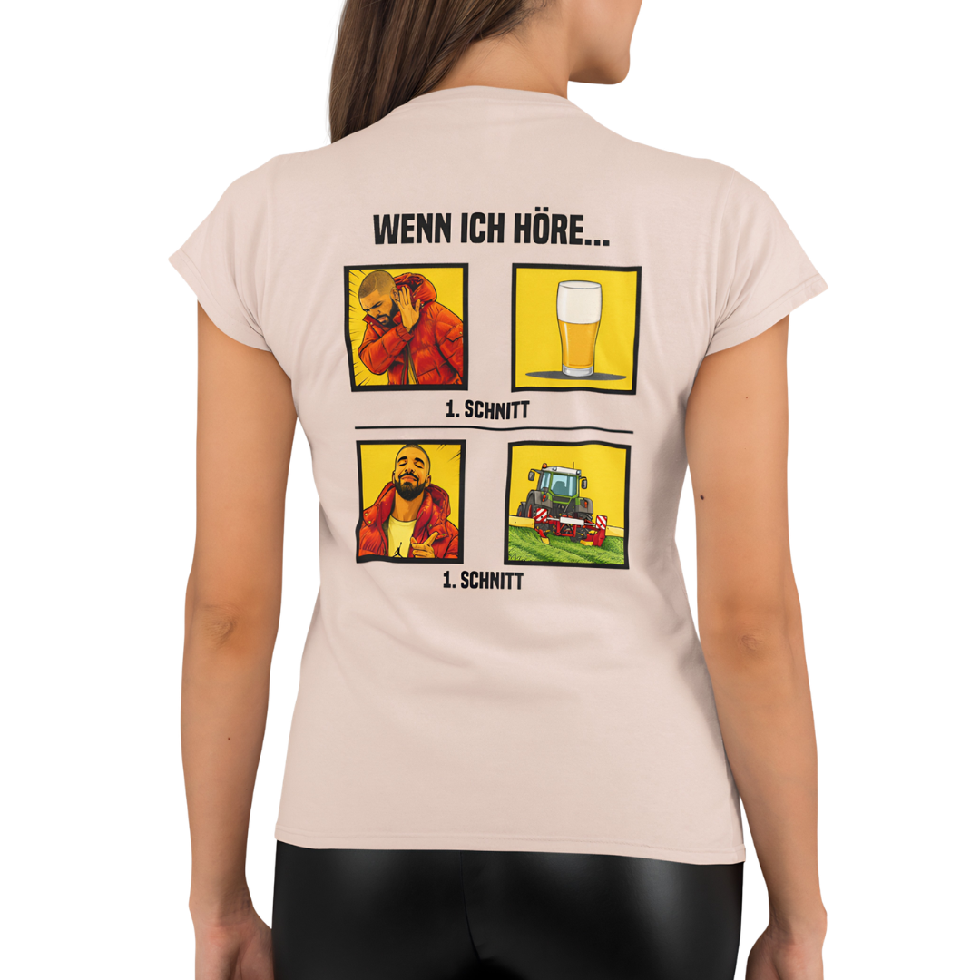 Wenn Ich höre 1 Schnitt Rückseite | Premium T Shirt Frauen