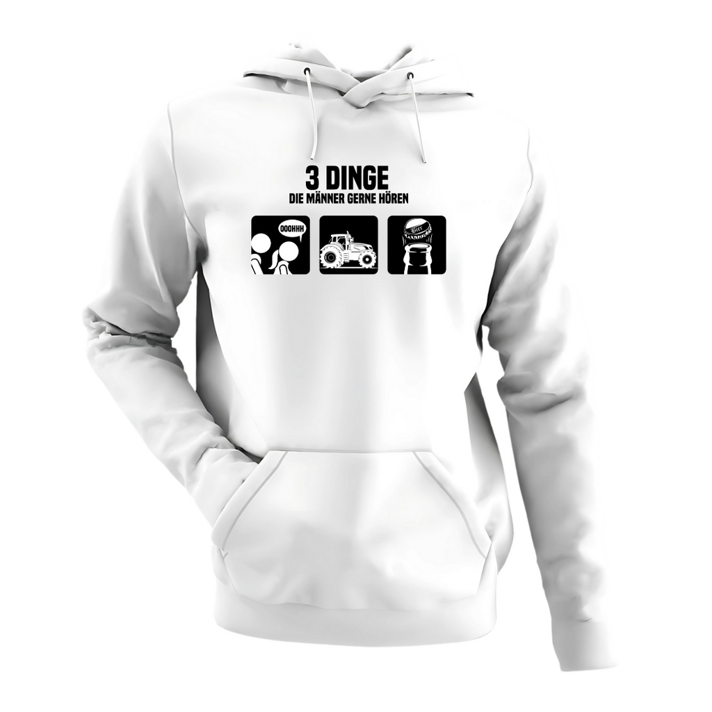 3 Dinge, die Männer gerne hören | Premium Hoodie